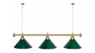 Лампа STARTBILLIARDS 3 пл. (плафоны зеленые,штанга зеленая,фурнитура хром)