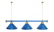 Лампа STARTBILLIARDS 3 пл. (плафоны синие,штанга синяя,фурнитура хром,1)