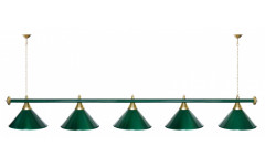 Лампа STARTBILLIARDS 5 пл. металл (плафоны зеленые матовые,штанга зеленая матовая)