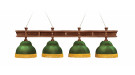 Лампа Президент 4пл. ясень (№2,бархат зеленый,бахрома желтая,фурнитура золото)