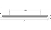 Лампа Evolution 3 секции ПВХ (ширина 600) (Пленка ПВХ Текстура черная,фурнитура бриллиант)