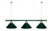 Лампа STARTBILLIARDS 3 пл. (плафоны зеленые,штанга хром,фурнитура золото,2)
