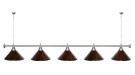 Лампа STARTBILLIARDS 5 пл.,штанга хром (плафоны черные,штанга хром,фурнитура хром,цепь 5,2 метра)