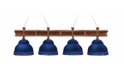 Лампа Президент 4пл. ясень (№11,бархат синий,бахрома синяя,фурнитура золото)
