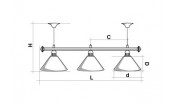 Лампа STARTBILLIARDS 3 пл. (плафоны медь,штанга медь,фурнитура медь,1)