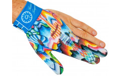 Бильярдная перчатка на левую руку, с голубым принтом, Longoni — Gustavo Torregiani